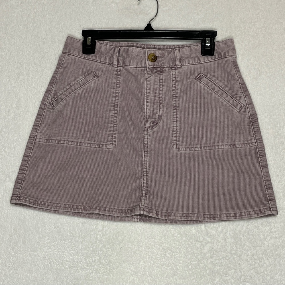 American Eagle Lavender Corduroy High-Rise A-Line Mini Skirt Size 4